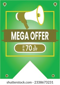 Mega oferta hasta setenta por ciento de descuento