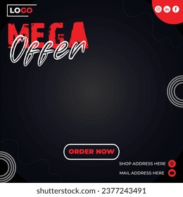 Mega Offer Social  media Post Design 