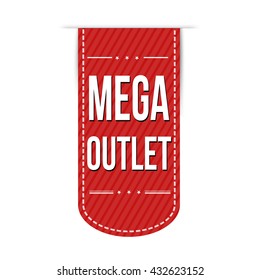 Mega outlet banner design over a white background, vector illustration