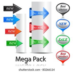 Mega pack of arrows and shopping bubbles-vector