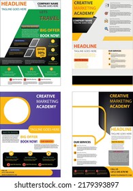 Mega pack Brochure design template flyer set, abstract business flyer size A4 template, creative cover, trend brochure set Flyer brochure design, business cover size A4 template, geometric 