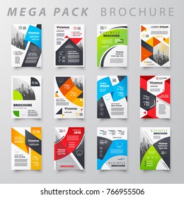 Juego de planillas de diseño del folleto de Mega pack Brochure