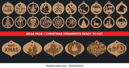 Mega pack of Christmas ornaments ready to cut.