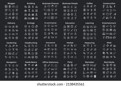 mega pack icon set symbol template for graphic and web design collection logo vector illustration