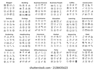 mega pack icon set symbol template for graphic and web design collection logo vector illustration