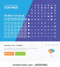 Mega pack of interface icons. Arrows, edit tools, everything. Icon set for admin interface, cms, web site.