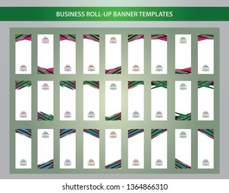 Mega Pack Roll Up Banner design. 27 Set Standing Banner Templates.