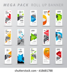 Set für das Design von Mega-Pack-Roll-Up-Bannern