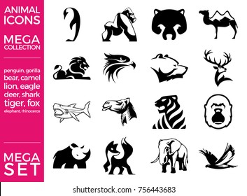 Mega Pack and Mega Set Vector Animals Icons Set EPS 10