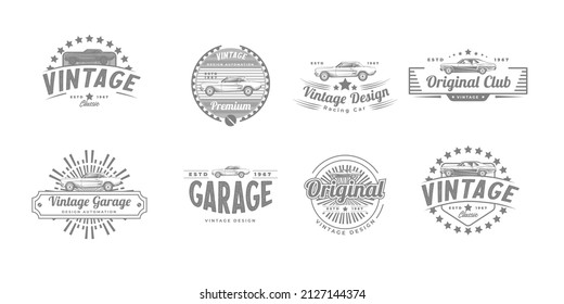 Mega pack Vintage transportation signs collection for car service, auto parts, logo design template