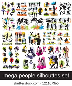 mega people silhouettes set