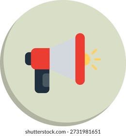 Icono de estilo de círculo plano de teléfono Mega