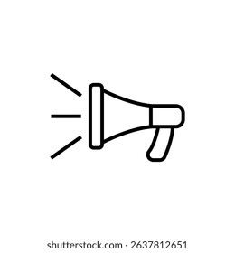 mega phone line icon vector in trendy