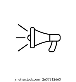 mega phone line icon vector in trendy