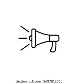 mega phone line icon vector in trendy