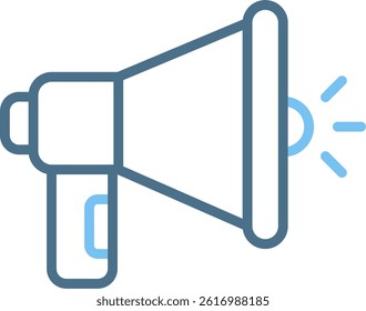 Mega phone Line Two Colour Icon