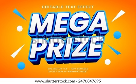 Mega Prize 3d editable text effect promotion template