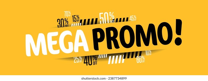 Mega promoción sobre fondo amarillo