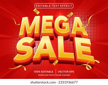 Mega sale 3D editable text effect