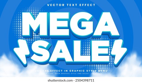 Plantilla de efecto de texto editable Mega Sale 3d adecuada para el estilo de texto de descuento y oferta