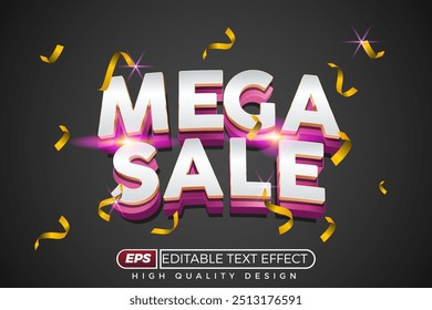 Efecto de texto 3d editable Mega venta