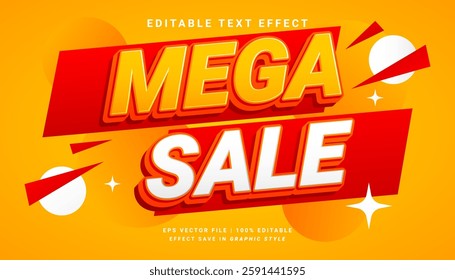 Mega Sale 3d editable text effect template