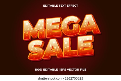 mega sale 3d text effect and editable text, template 3d style use for business tittle