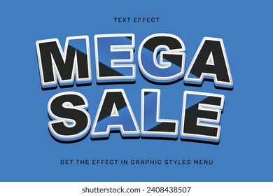 Mega sale 3d text effect styles mockup concept Black text, 3d text mockup,