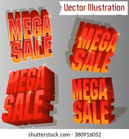 Mega Sale - 3D  vector set  (different perspective.)