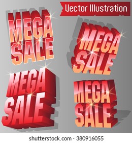 Mega Sale - 3D  vector set  (different perspective.)