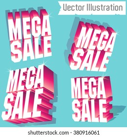 Mega Sale - 3D  vector set  (different perspective.)