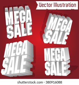 Mega Sale - 3D  vector set  (different perspective.)