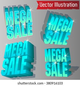 Mega Sale - 3D  vector set  (different perspective.)