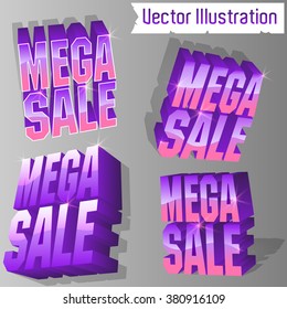 Mega Sale - 3D  vector set  (different perspective.)