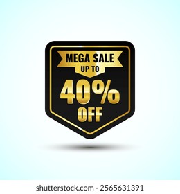 Mega sale up to 40 percent off symbols. Sale discount icon. Special offer price sign