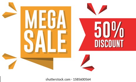 Mega Sale 50% Discount Background for Ecommerce Store Online Shopping