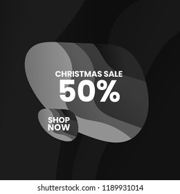 Mega Sale 50% off tag, Discount banner design template, special offer, vector illustration