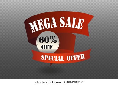 Mega sale 60% discount. Vector EPS10