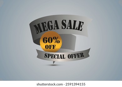 Mega sale 60% discount. Vector EPS10