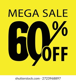 Mega Sale 60% Off Big Discount offer Print Banner Template