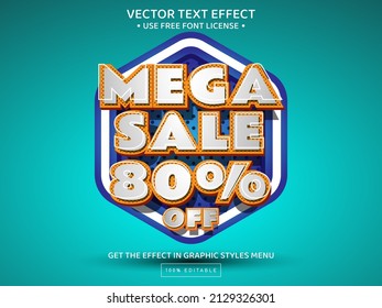 Mega sale 80 off 3D editable text effect template