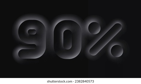 Mega sale, 90 special offer banner. Black line sign board promotion. Vector illustration