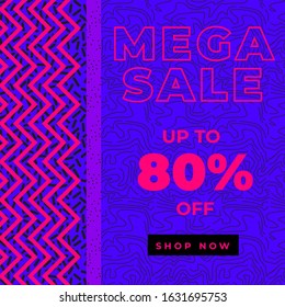 Mega sale all items banner template design, end of trendy special banner. Vector illustration