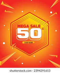 Diseño de plantilla de fondo de mega venta