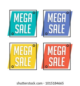 Mega sale badge vector