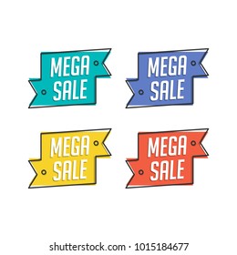Mega sale badge vector