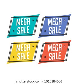 Mega sale badge vector