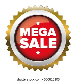 Mega Sale badge vector