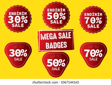 Mega sale badges set
