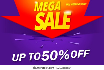 mega sale banner abstract background